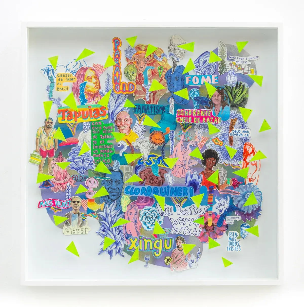 Pedro Varela Sem título, 2022 Técnica mista montada com alfinetes sobre painel 60 x 60 cm